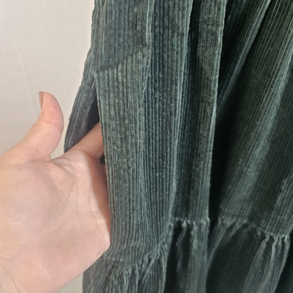 Madewell Corduroy Aidy Square-Neck Tiered Mini Dress Sz 4 - Picture 8 of 13